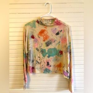 Abstract STATE long sleeve tee. cotton and spandex. Soft pastel colors.